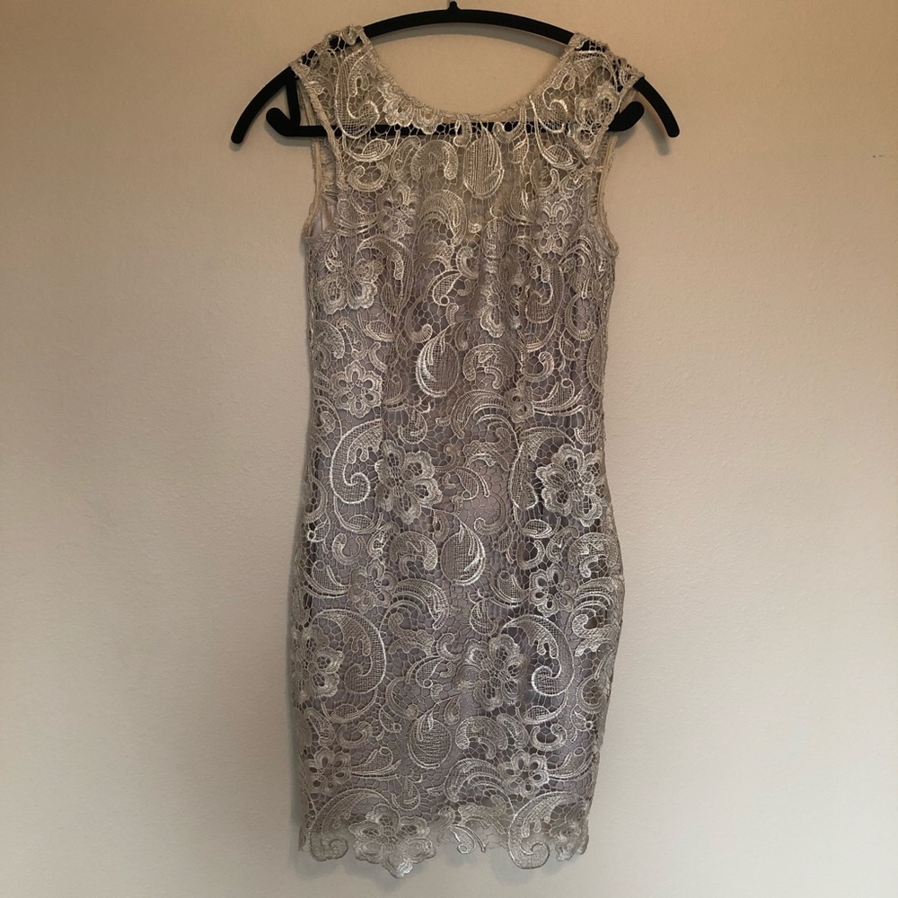Silver lace boutique dress